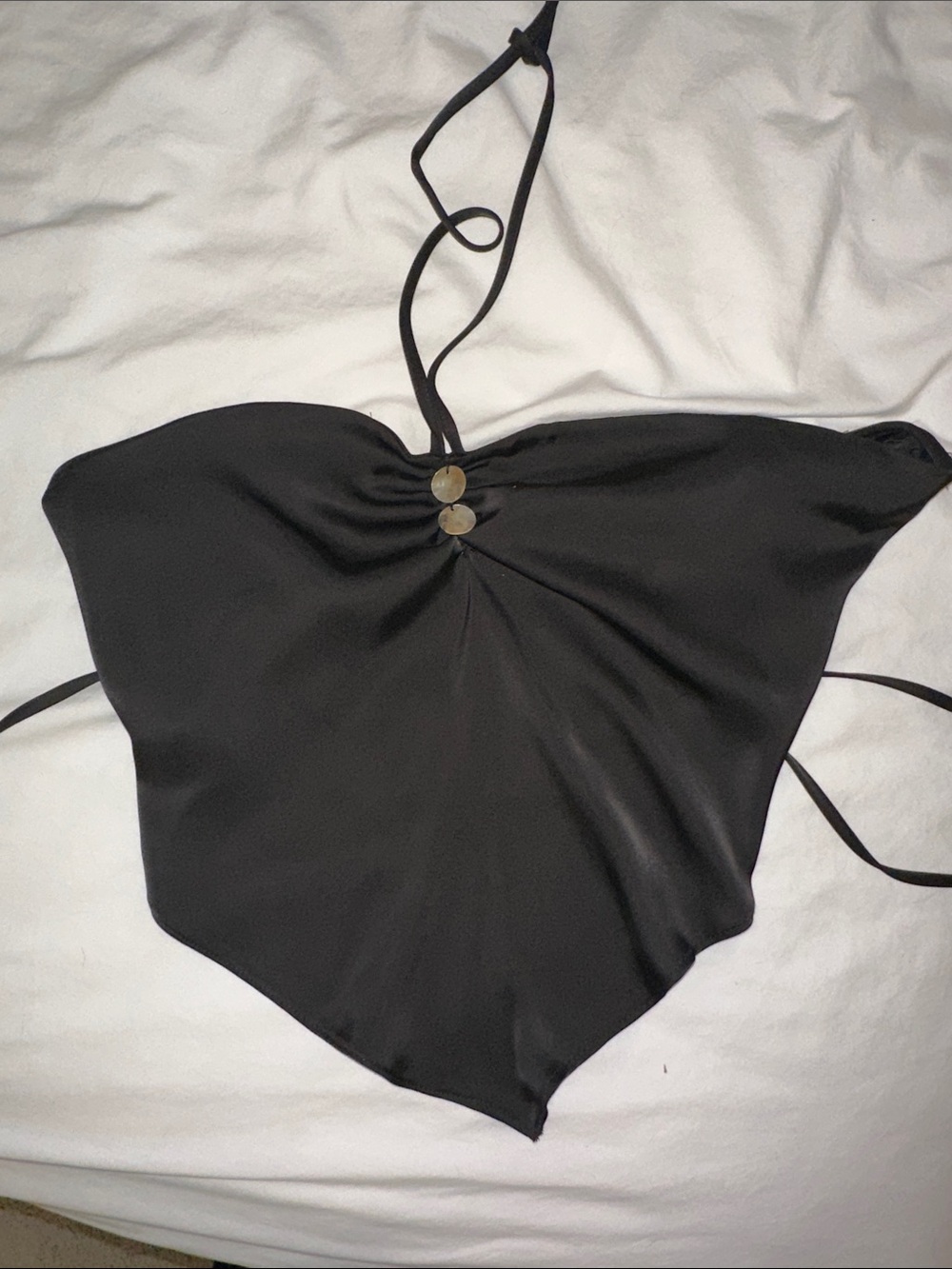 Zara silk backless halter top